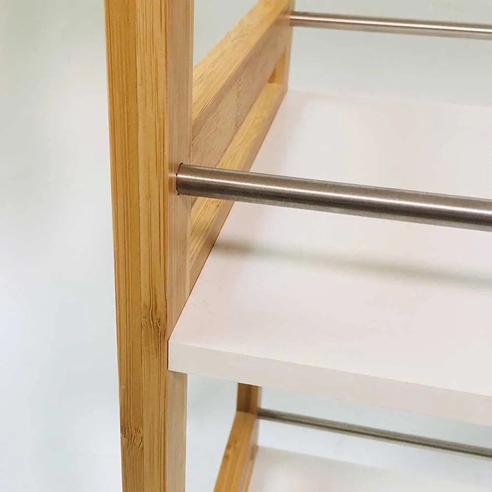 RAFT TIP GHERIDON, 51X30X80 CM, 3 POLITE, NATURE/ALB, BAMBUS