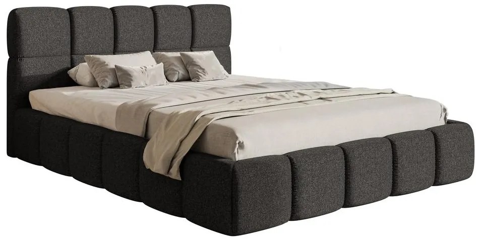 Pat matrimonial 140 cm Cirsten 140 (cu somieră) (cu sp. depozitare) (grafit). 1099538