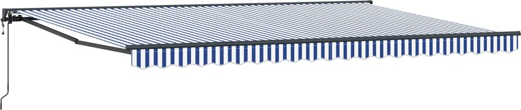 vidaXL Cadru de copertină Albastru și Alb 500 × 300 cm