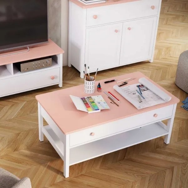 Masuta joasa cu 1 sertar alb Star