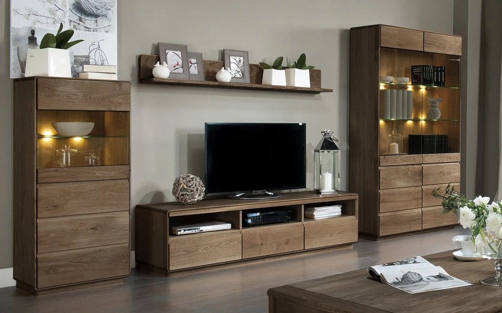 Set stejar masiv Living Serena 4 Piese - Fara iluminare