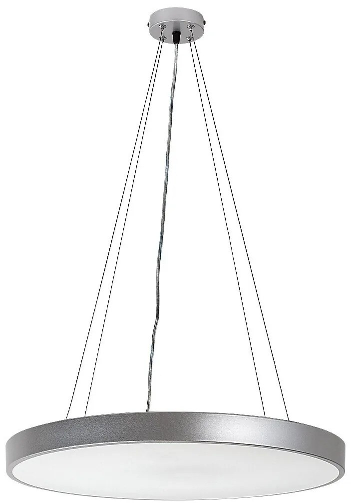 Lustra suspendata LED CCT si telecomanda Tesia 60cm, argintiu