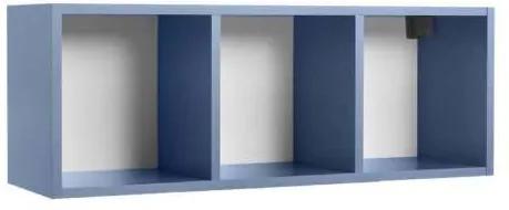 Raft de perete Little, 34x28x92 cm, lemn, albastru