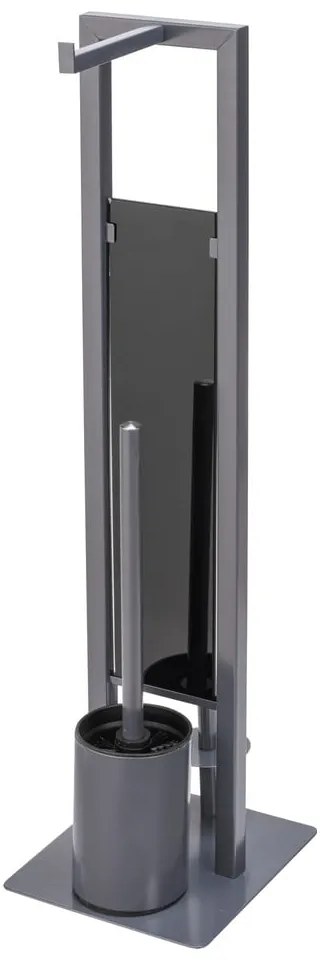 Suport pentru perie WC și hârtie igienică Wenko Rivalta, gri