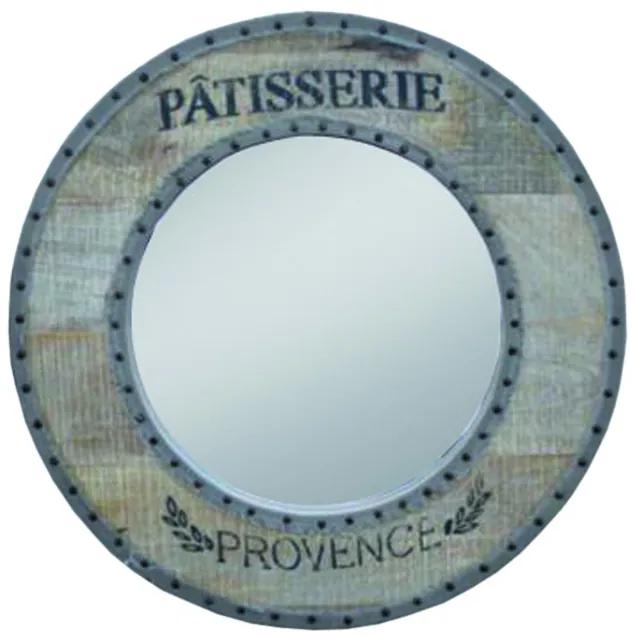 Oglinda rotunda cu rama alba din lemn TASTE OF INDIA, 90 x 3 x 90 cm
