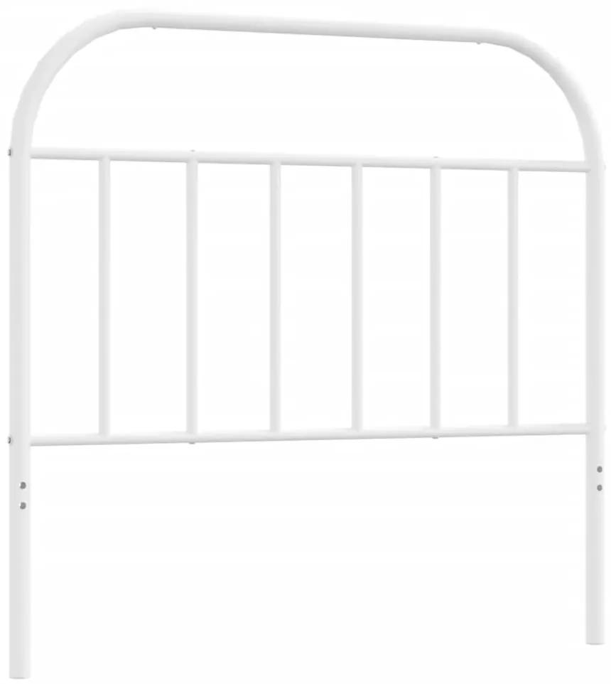 353714 vidaXL Tăblie de pat metalică, alb, 107 cm