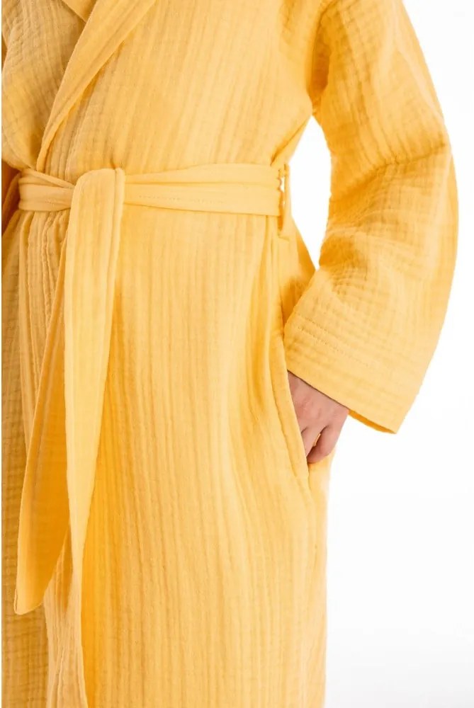 Halat pentru copii galben pentru 9-10 ani din muselină Muslin – Foutastic