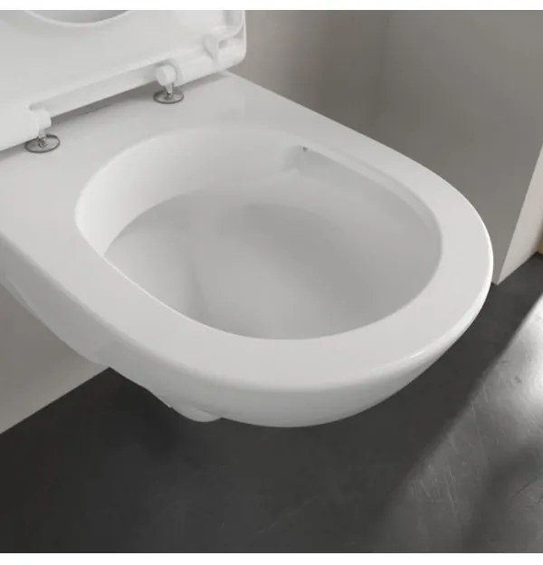Set vas WC rimless suspendat, Villeroy&amp;Boch O.novo, DirectFlush, cu capac inchidere lenta, 36x49cm, 5688HR