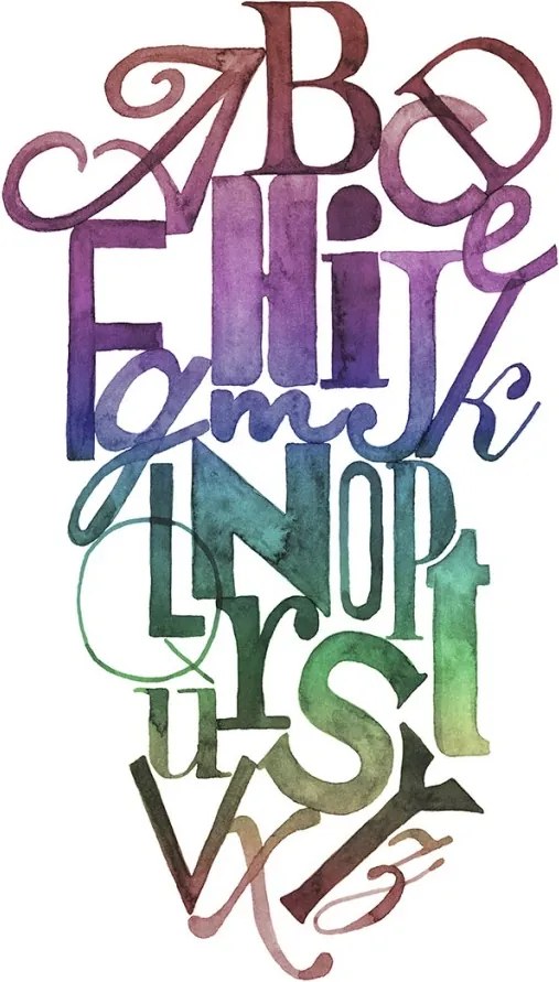 Fototapet, Ink Letters, Rainbow, Rebel Walls