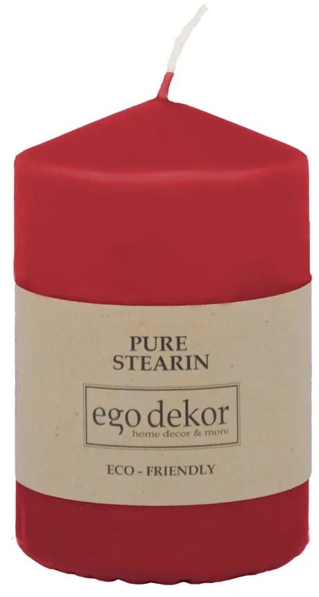 Lumânare Eco candles by Ego dekor Top, durată ardere 25 h, roșu