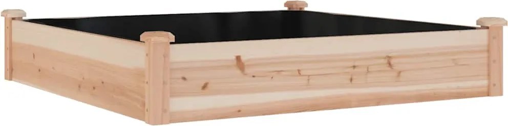 vidaXL Strat de grădină înălțat cu căptușeală, 120x120x25 cm lemn brad