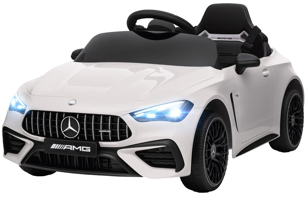 AIYAPLAY Mașină electrică copii Mercedes AMG CLE 53 12V 2 motoare telecomandă parentală 2,4G 99 x 55 x 43 cm alb | Aosom Romania