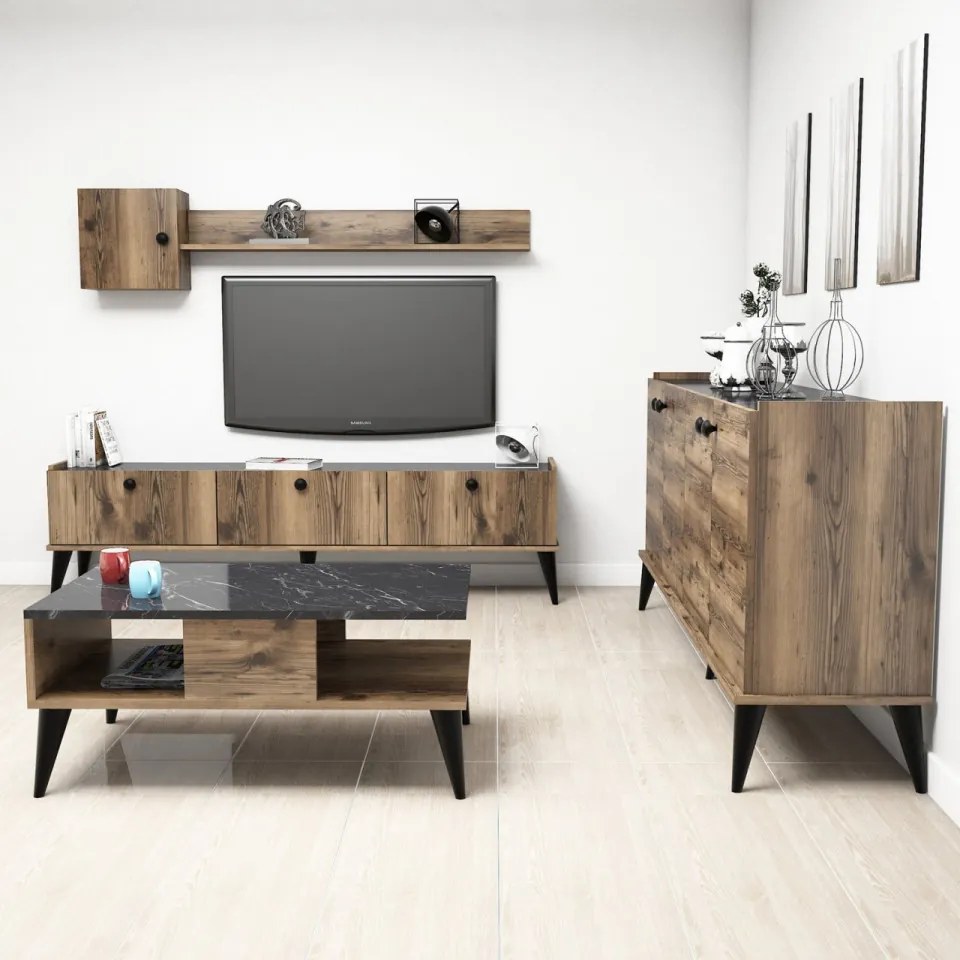 Set Mobilier Living Lidya 2, Nuc / Marmura
