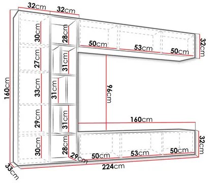Mobilier living Lerenia (Alb + grafit) . 1104557
