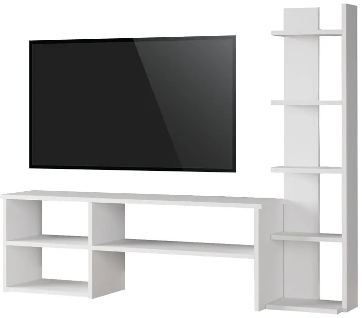 Set mobilier living Perla, Pako World, Alb, 120x29x41 cm