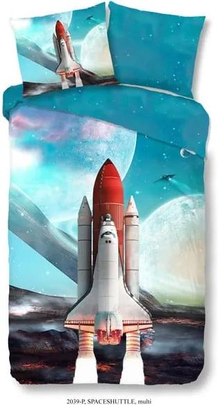 Lenjerie din bumbac pentru copii Muller Textiels Space Shuttle, 140 x 200 cm