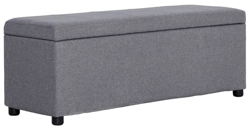 vidaXL Bancă, compartiment de depozitare, gri deschis 116 cm poliester
