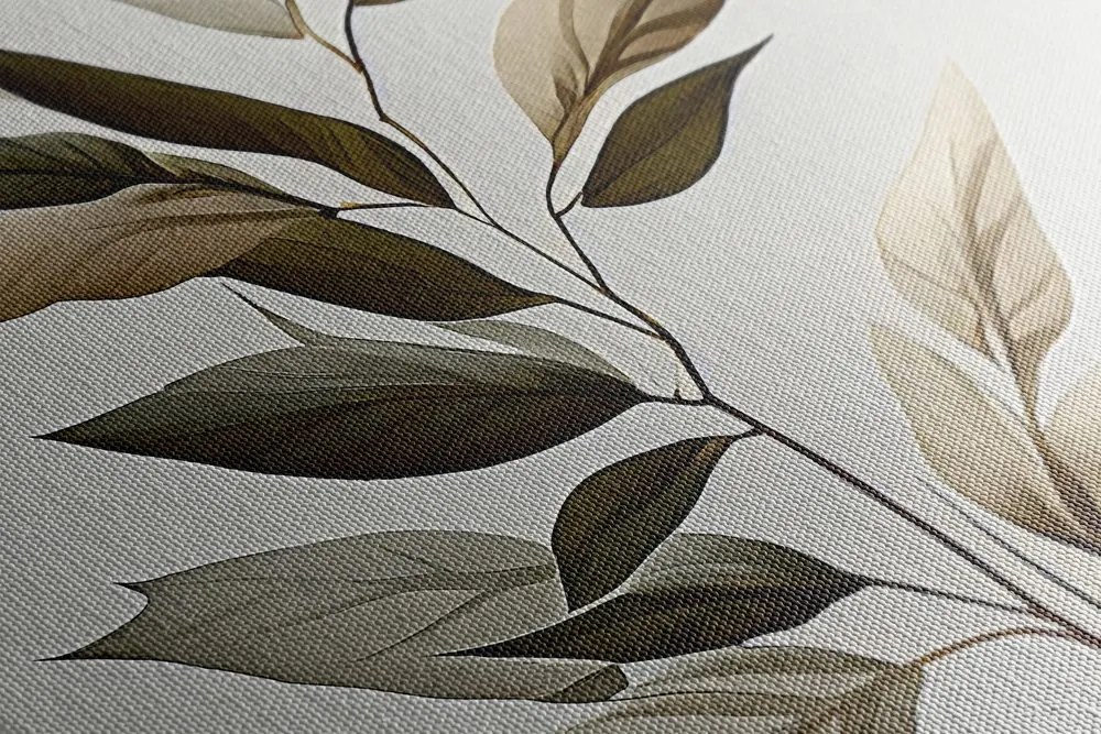Tablou frunze de lux cu atingere de minimalism