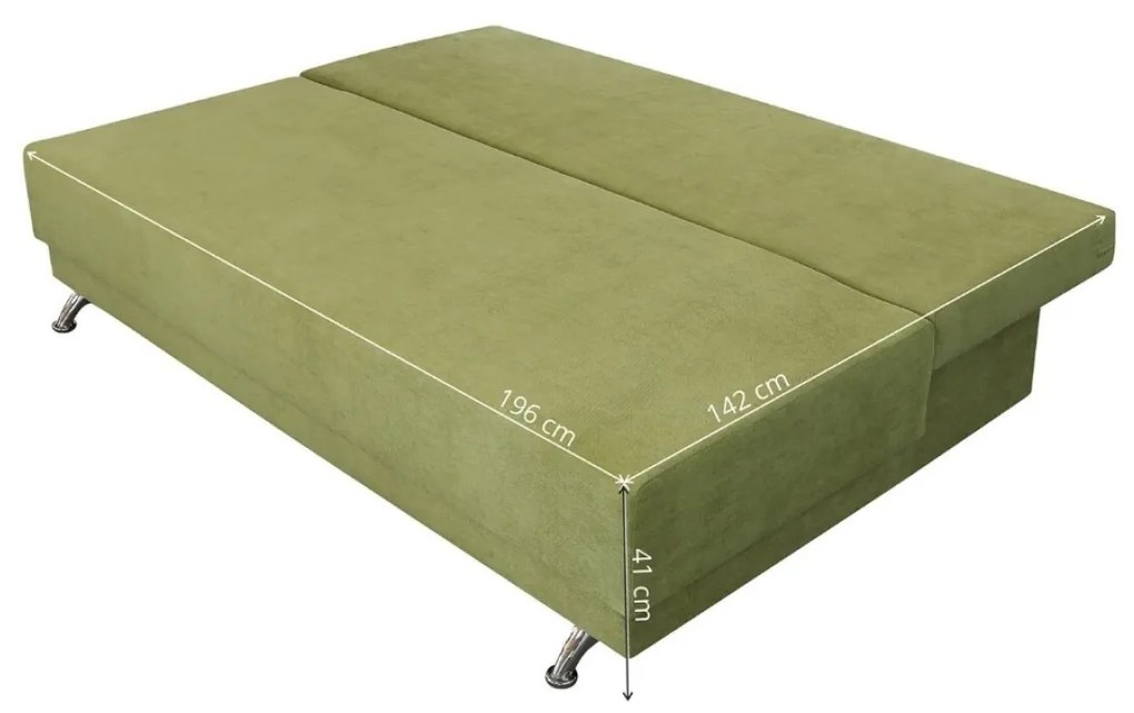 Canapea extensibila Roma Lux Green 205x90x86 cm, cu lada de depozitare