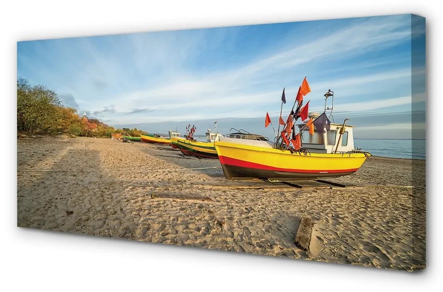 Tablouri canvas Gdańsk Beach bărci de mare