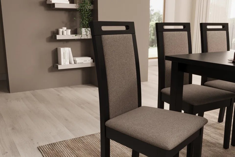 Scaun Chair Nola VI – 45x41x96 cm – Negru / Opium 20 – Varianta 1