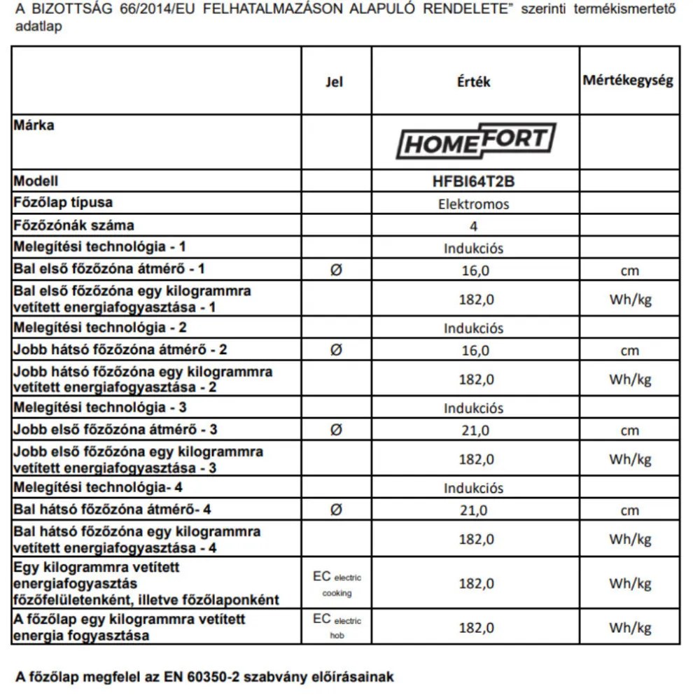 Plită cu inducție încorporată HOMEFORT HFBI64T2B, cadru metalic, 7400 W, senzor tactil, blocare pentru copii,