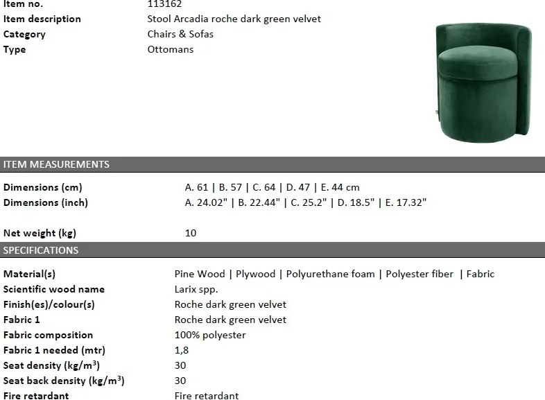 Fotoliu design LUX Arcadia, catifea verde inchis 113162 HZ