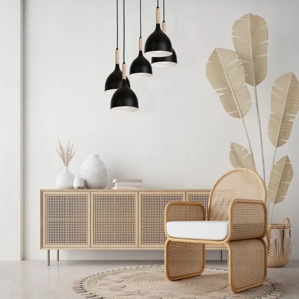 Lustră pe cablu NOAK WOOD 5xE27/60W/230V