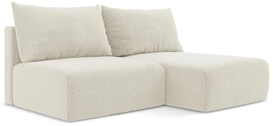 Colțar crem extensibil/cu spațiu de depozitare (cu colț pe partea dreaptă) Kalena – Makamii