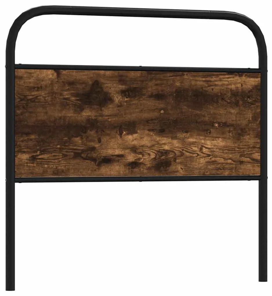 vidaXL Tăblie de pat de schimb stejar afumat 100 cm oțel și lemn prelucrat