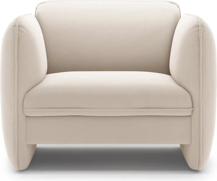 Fotoliu crem cu tapițerie din catifea Georgia – Micadoni