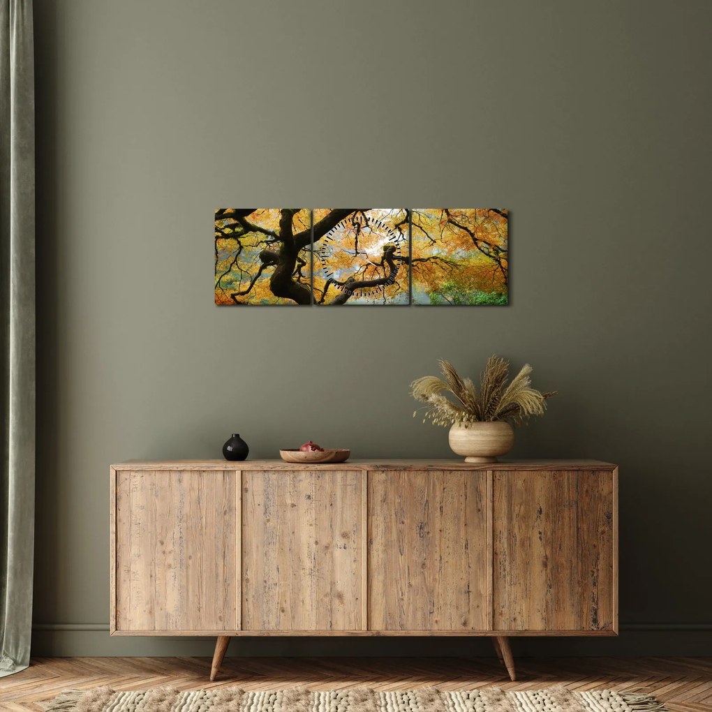 Tablou - Arțarul japonez galben, Portland, Oregon (cu ceas) (90x30 cm)