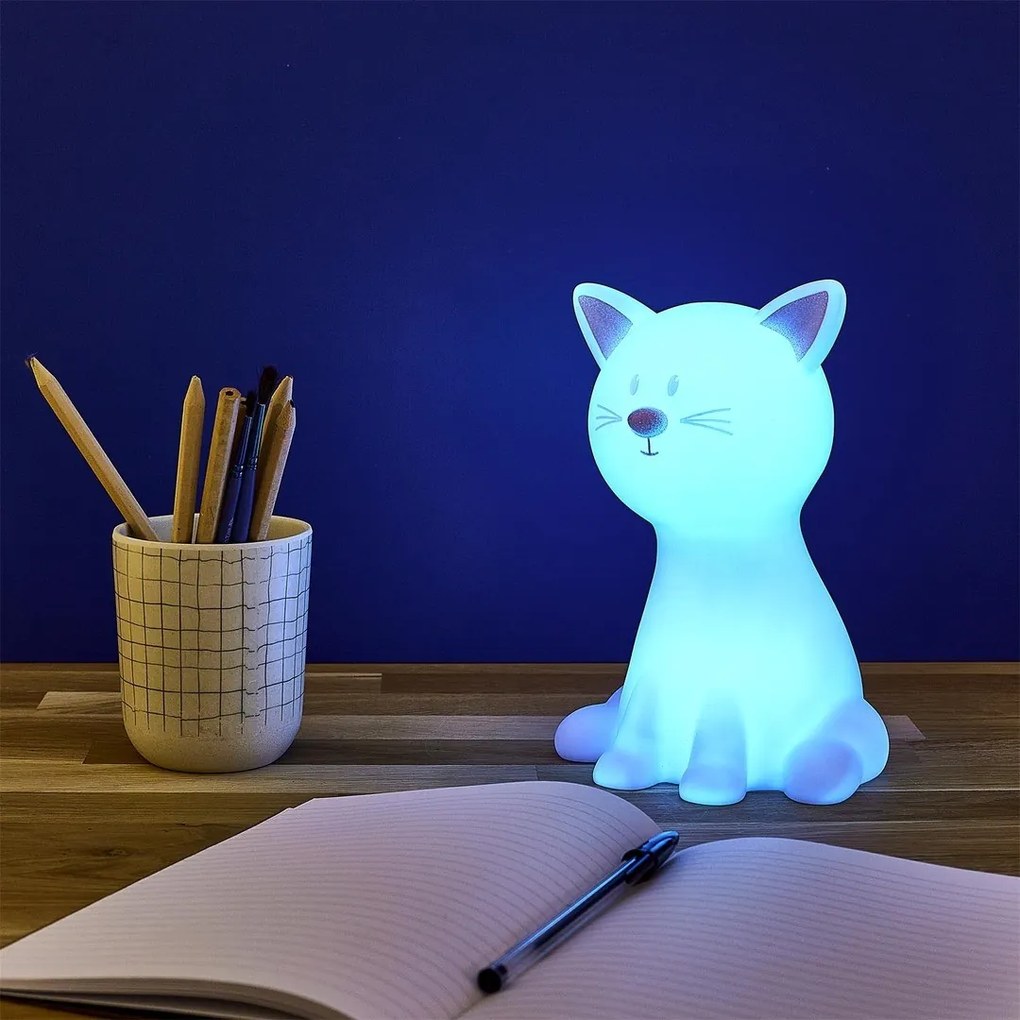 Lampa LED pentru copii CATTY 19cm, alba