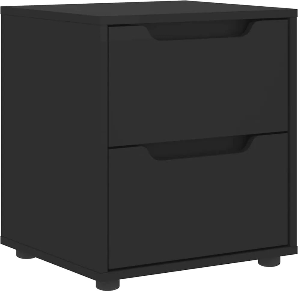 vidaXL Noptiera "VISNES" Negru 45x40x50 cm Lemn prelucrat