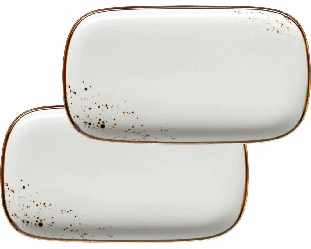 Mäser Set tavă din 2 piese Pintar Puncte maro alb25 x 14 x 2 cm, S