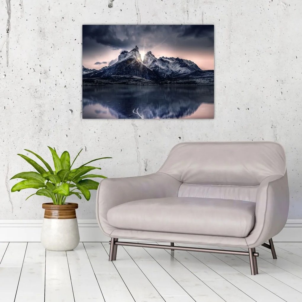 Tablou lacul cu munte (70x50 cm)