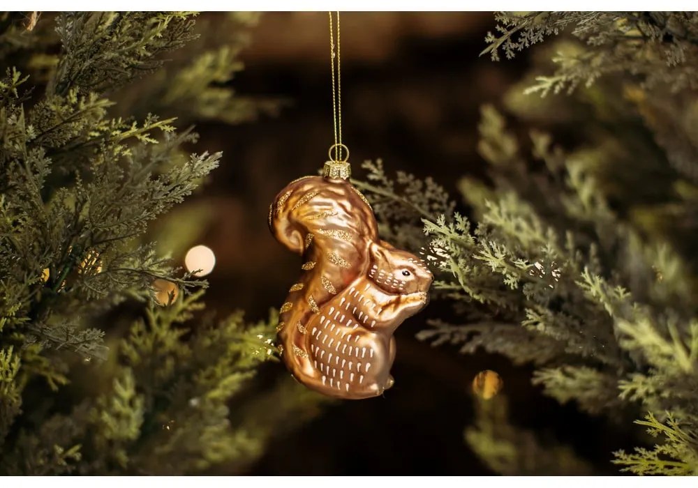 Ornament de Crăciun lucrat manual din sticlă 11 cm Squirrel – Sass &amp; Belle