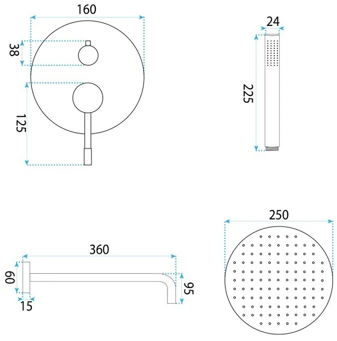 Set de dus incastrat Rea Lungo Diamond crom + BOX