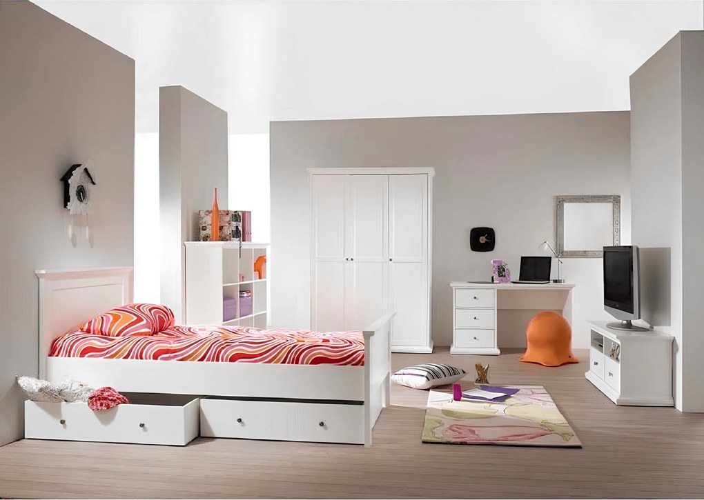 Masă PC, albă, PARIS 77821
