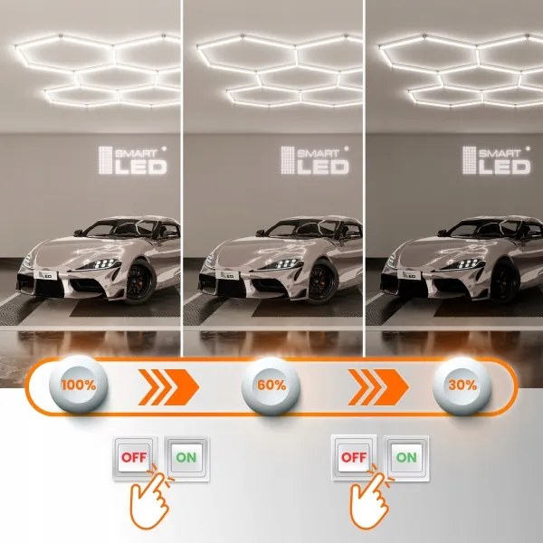 LED Stm plafonieră HEXAGON LED/456W/85-265V 5000K CRI 90 IP54 albă