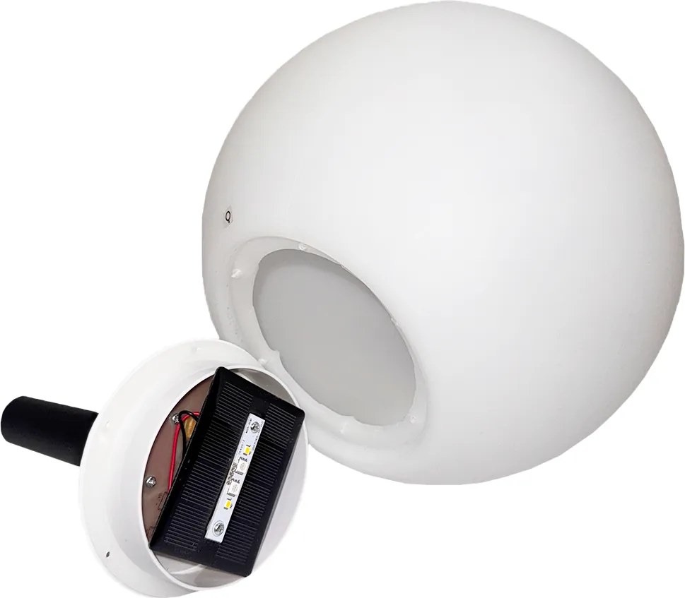 Set de 3 lampi de podea exterioare albe cu LED solar IP44 - Ludger