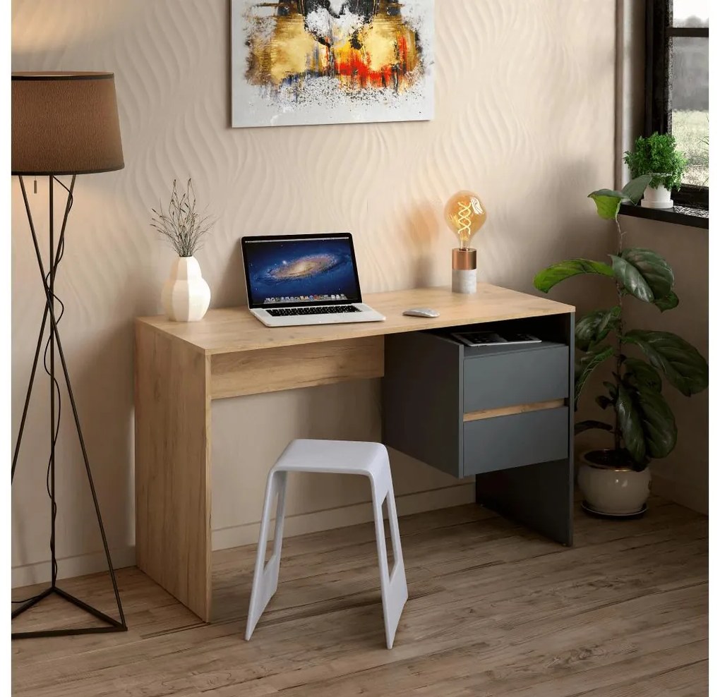 Masă PC Titanes (stejar artisan + grafit) . 1116532