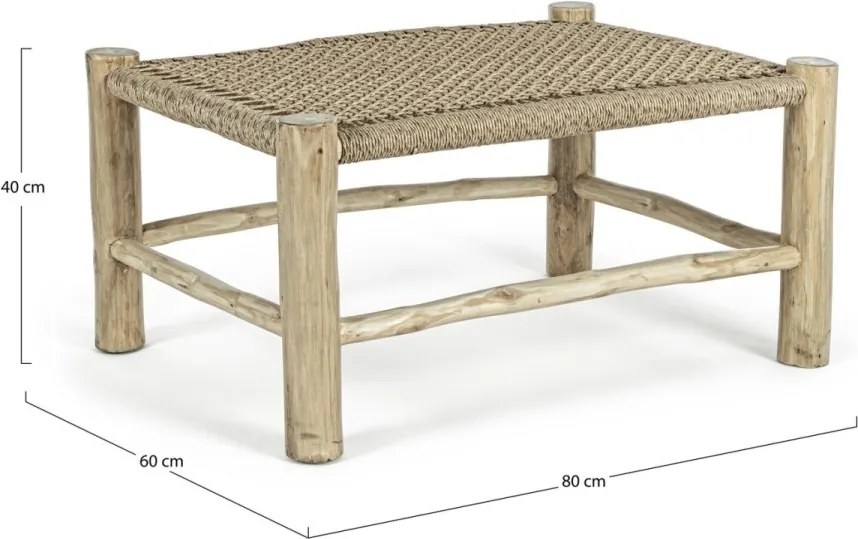 Masuta pentru gradina, lemn de teak, natur, 80x60x40 cm, Lampok Bizzotto