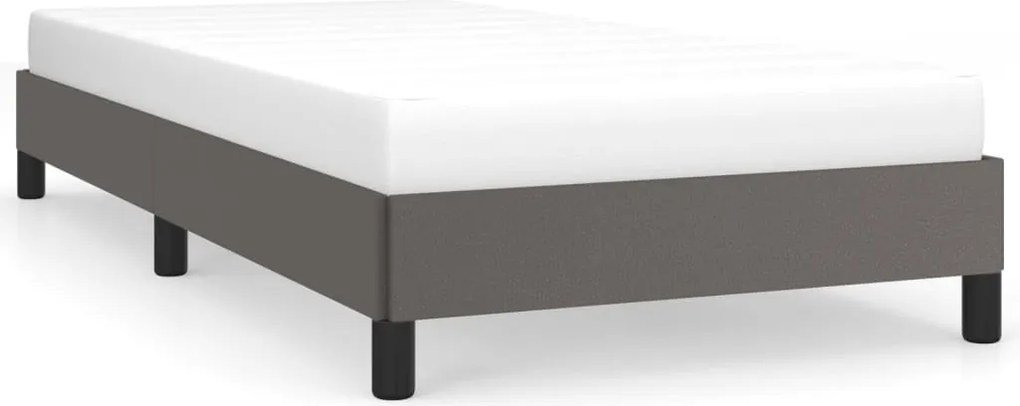 vidaXL Cadru de pat, gri, 100x200 cm, piele ecologică