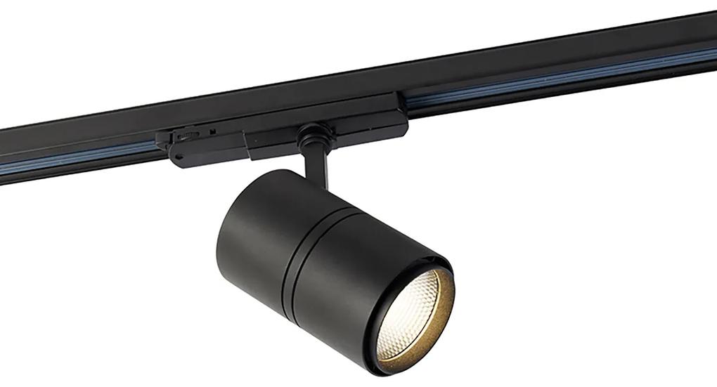 Sistem de șine negru cu LED reglabil cu 5 lumini trifazate dreapta - Rigla 38