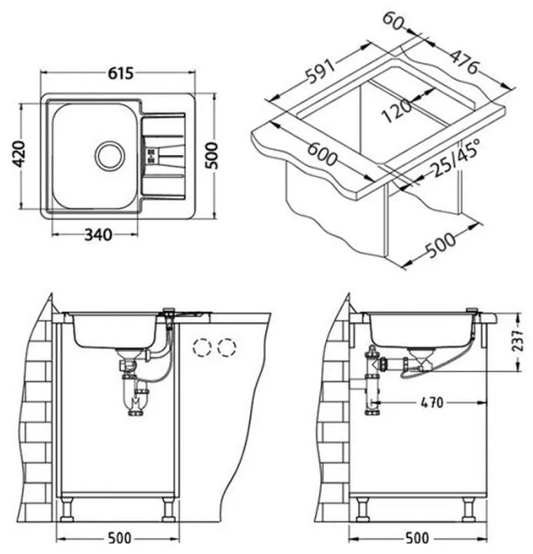 Chiuveta bucatarie inox, cu picurator, culoare aurie, Alveus Monarch Line 60 Auriu