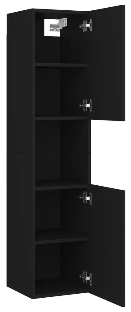 Set mobilier de baie, negru, PAL Negru, 60 x 38.5 x 46 cm, 1