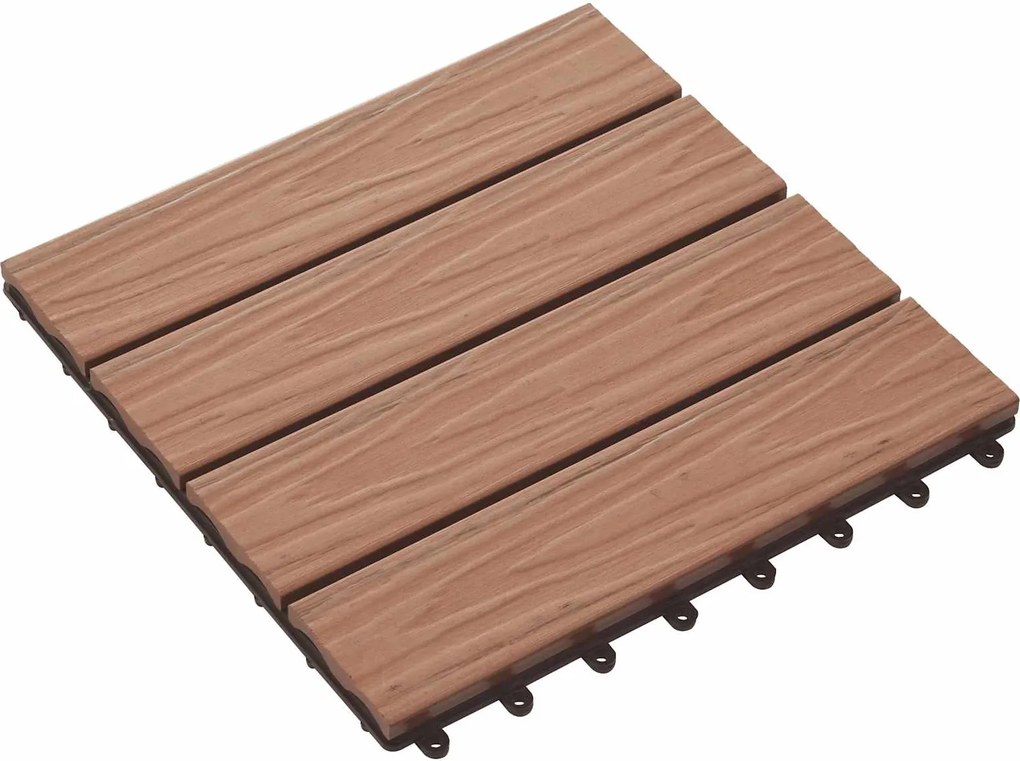 vidaXL Plăci pentru Deck 11 pcs Maro deschis 30 x 30 cm Lemn compozit