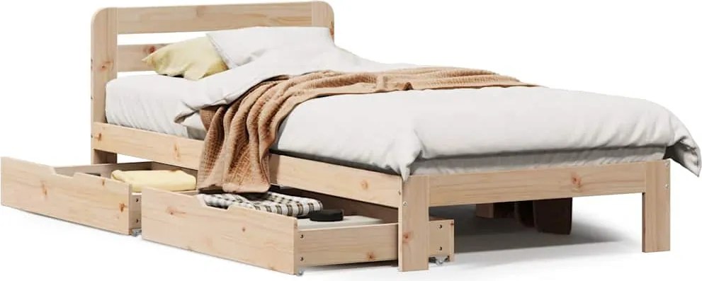 vidaXL Cadru de pat fără saltea, 90x200 cm, lemn masiv pin