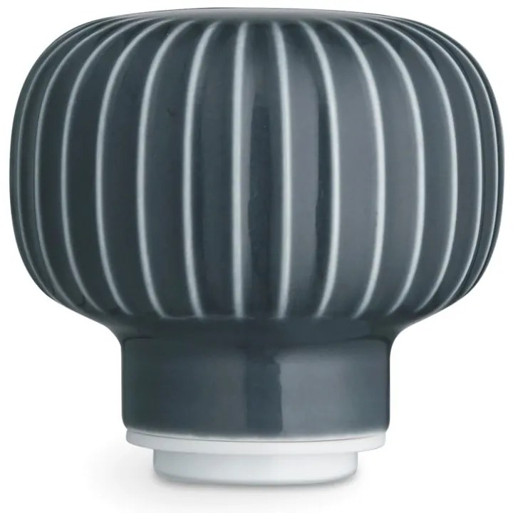 Râșniță pentru condimente din lemn de stejar cu detalii din porțelan gri antracit Kähler Design Hammershoi, înălțime 13 cm